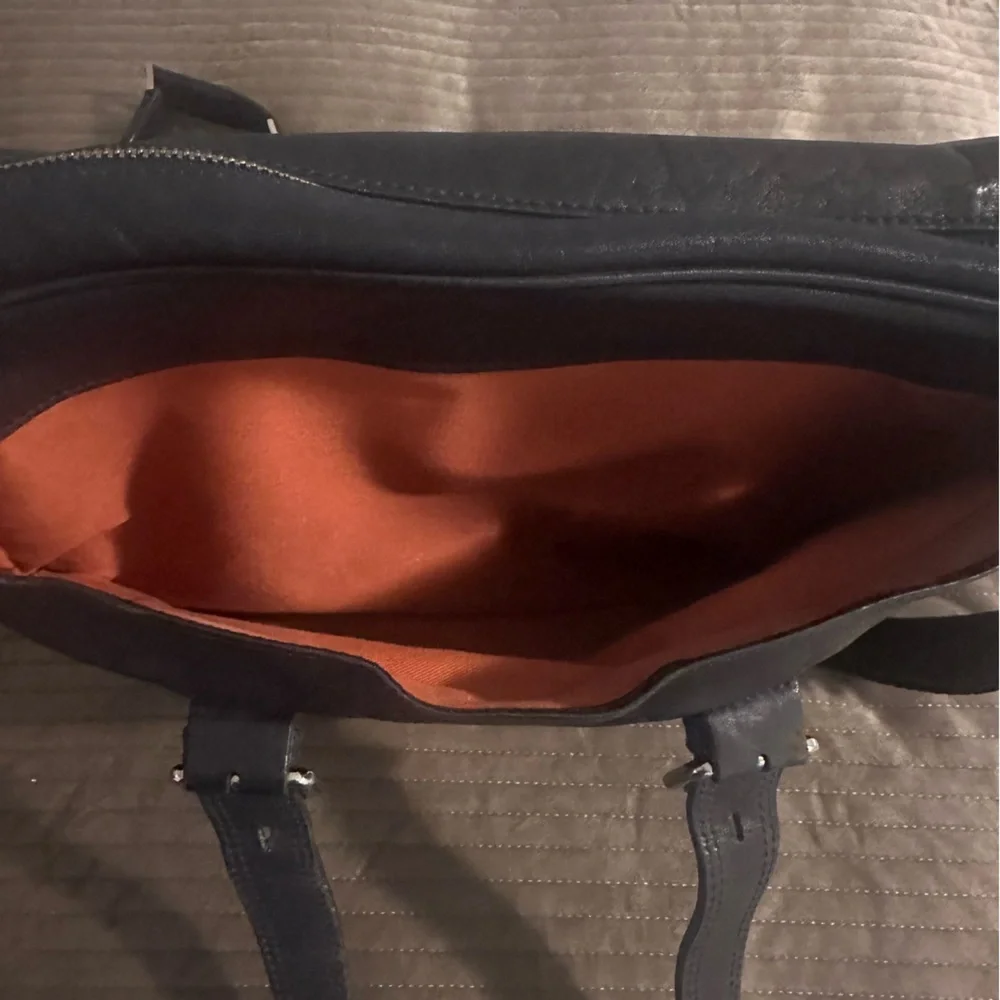 Cole Haan Black Leather Laptop Convertible Bag